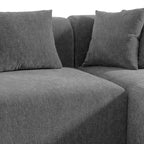 107.5 Polyester 4-Seat Corner Sofa with Curved Design and Wide Stitching