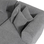 107.5 Polyester 4-Seat Corner Sofa with Curved Design and Wide Stitching