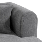 107.5 Polyester 4-Seat Corner Sofa with Curved Design and Wide Stitching