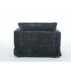 Dark Gray Modern 47.8 Upholstered Oversized Chaise Longue Chair with Ottoman and Pillows