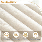 110 Faux Fur Cloud 3-Seater L-Shaped Sectional Sofa with Two Included Throw Pillows