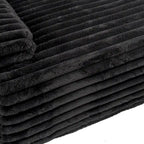110 Faux Fur Cloud 3-Seater L-Shaped Sectional Sofa with Two Included Throw Pillows