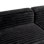 110 Faux Fur Cloud 3-Seater L-Shaped Sectional Sofa with Two Included Throw Pillows