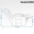 Black Elderly-Friendly Power Lift Recliner Featuring Vibration Massage, Lumbar Heating, USB Port, and Cup Holders