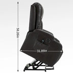 Black Elderly-Friendly Power Lift Recliner Featuring Vibration Massage, Lumbar Heating, USB Port, and Cup Holders