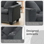 100 L-Shaped Convertible 4 Seater Sectional Sofa with Removable Ottoman and Matching Pillows, Suede Velvet Upholstery