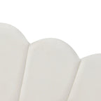 White Full Upholstery Daybed with Shell Shaped Backrest and Trundle