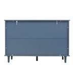 Retro Style 7-Drawer Horizontal Dresser with Carved Drawers Panel and Metal Handle for Bedroom, Living Room