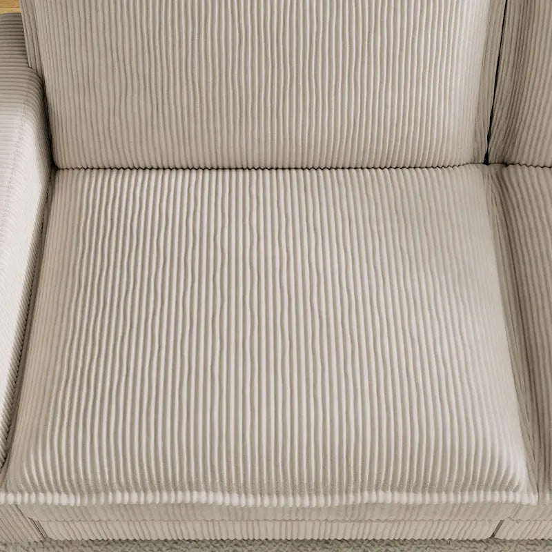 103 Corduroy Modern Classic 4-Seater Sofa with Deep Seat & 4 Pillows
