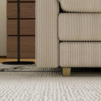 103 Corduroy Modern Classic 4-Seater Sofa with Deep Seat & 4 Pillows