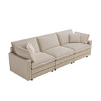103 Corduroy Modern Classic 4-Seater Sofa with Deep Seat & 4 Pillows