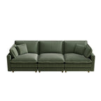 103 Corduroy Modern Classic 4-Seater Sofa with Deep Seat & 4 Pillows