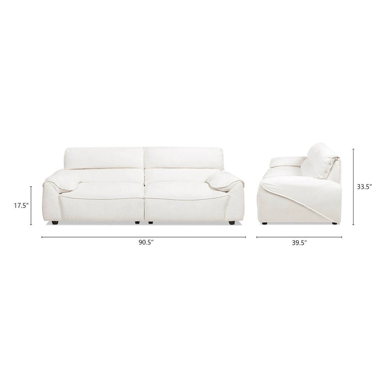 Sorrento 90.5 Chenille Upholstered 2-Piece Modular Sofa