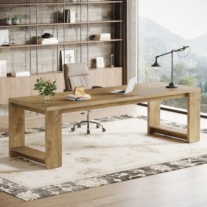 86.6-inch Extra Long Desk Writing Table Large Desk Workstation Desk