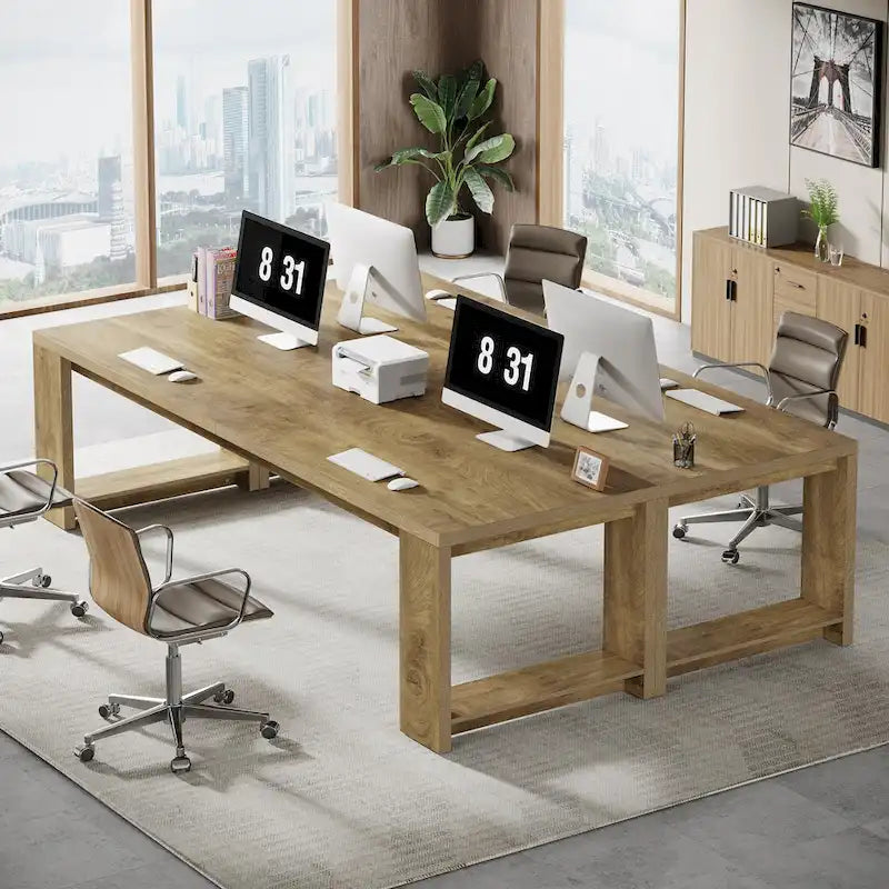 86.6-inch Extra Long Desk Writing Table Large Desk Workstation Desk