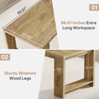 86.6-inch Extra Long Desk Writing Table Large Desk Workstation Desk