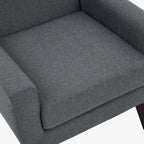 Linen Upholstered Accent Chair Wingback Armchair Set of 2