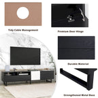 Modern TV Stand Media Console for 80-inch TV with Double Storage Space - 15.00 X 70.90 X 19.70