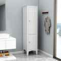 5-tier Narrow Freestanding Bathroom Cabinet with 2-shutter Doors - 15.35 X 15.35 X 63.00