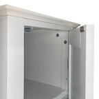 5-tier Narrow Freestanding Bathroom Cabinet with 2-shutter Doors - 15.35 X 15.35 X 63.00