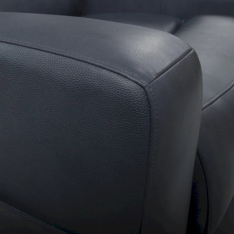 Leather Power Reclining 4-Seat Sofa for Living Room with Console, USB Port, Adjustable Headrest