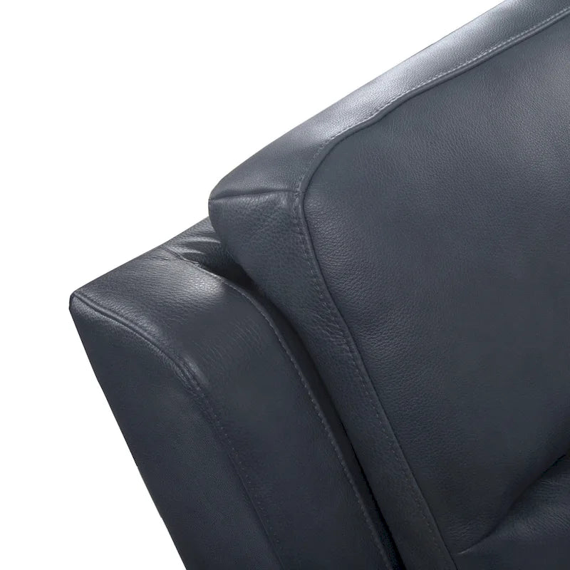 Leather Power Reclining 4-Seat Sofa for Living Room with Console, USB Port, Adjustable Headrest