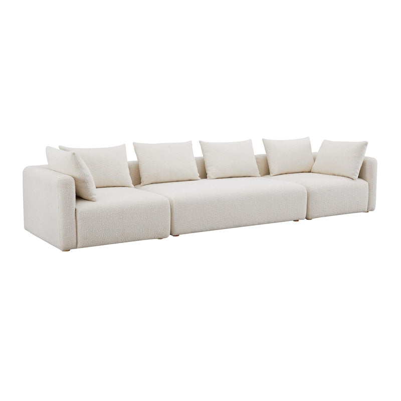 Cream Upholstered 145 Long Sofa