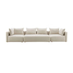 Cream Upholstered 145 Long Sofa