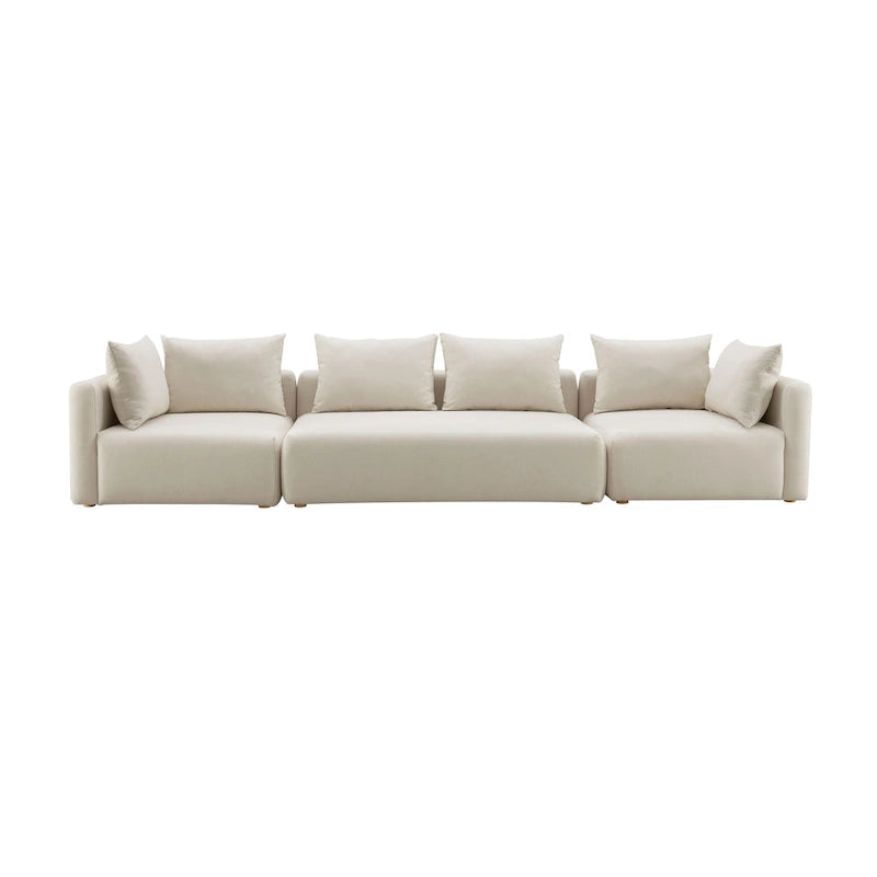 Cream Upholstered 145 Long Sofa