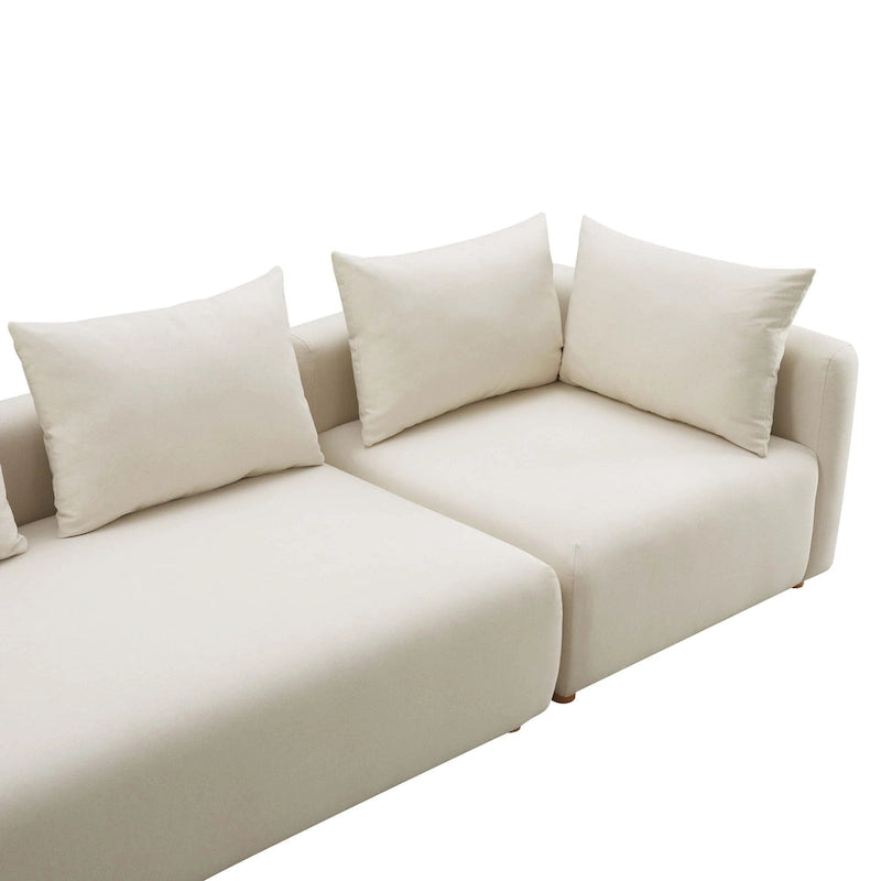 Cream Upholstered 145 Long Sofa