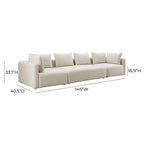Cream Upholstered 145 Long Sofa