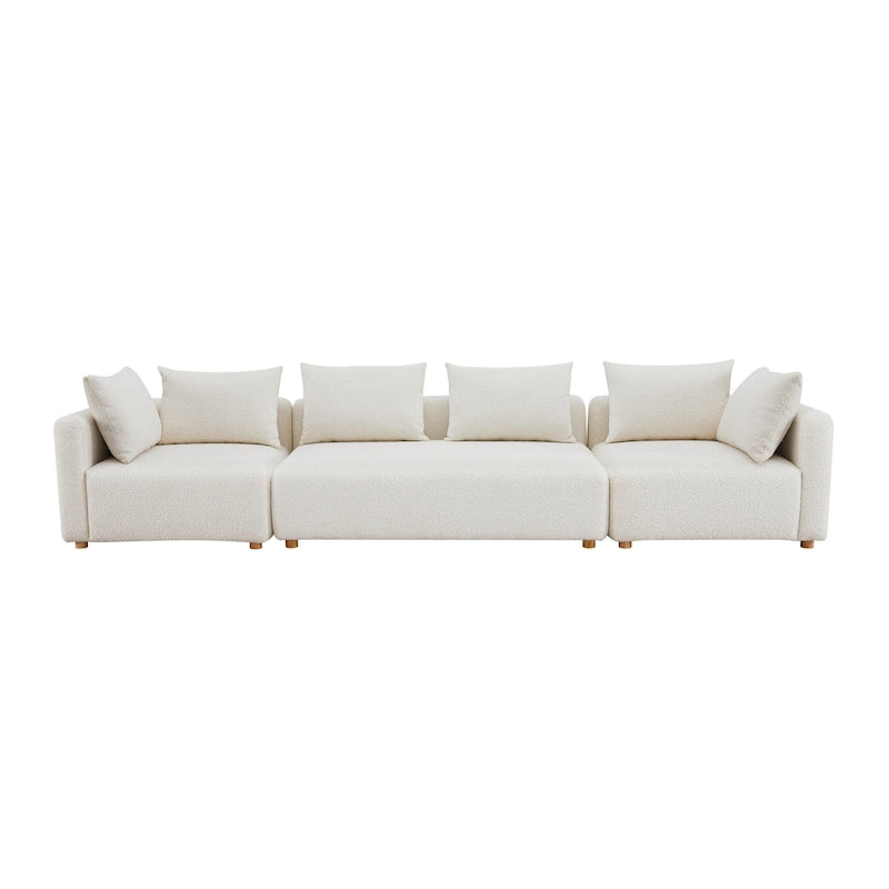 Cream Upholstered 145 Long Sofa