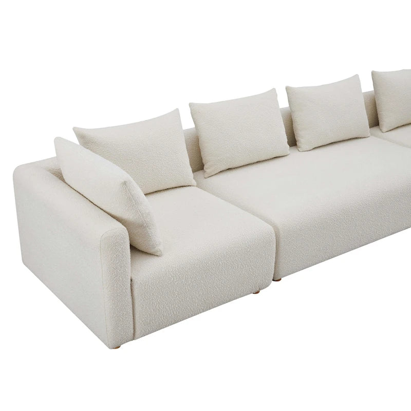Cream Upholstered 145 Long Sofa