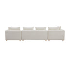 Cream Upholstered 145 Long Sofa