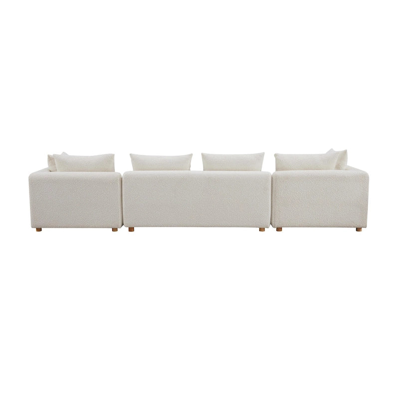 Cream Upholstered 145 Long Sofa
