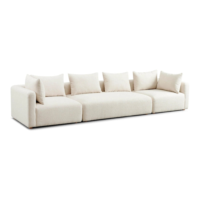 Cream Upholstered 145 Long Sofa