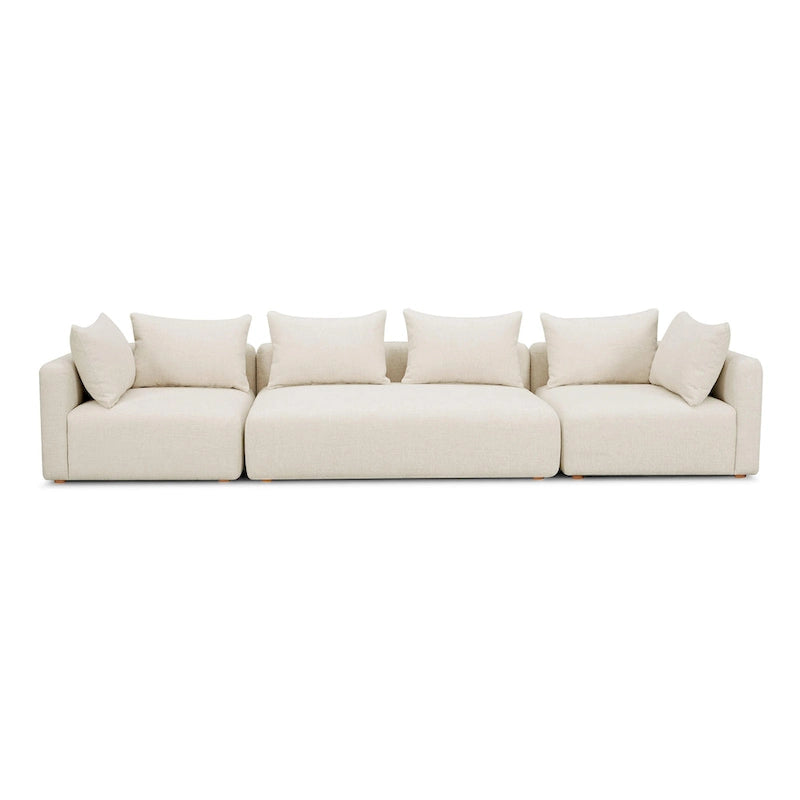 Cream Upholstered 145 Long Sofa