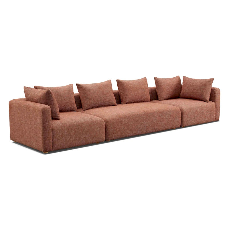Cream Upholstered 145 Long Sofa