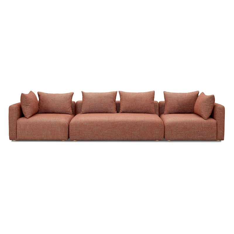 Cream Upholstered 145 Long Sofa