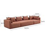 Cream Upholstered 145 Long Sofa