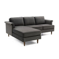 Velvet Sectional Sofa with Rolled Arms