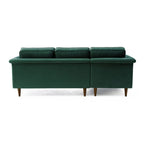 Velvet Sectional Sofa with Rolled Arms