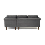 Velvet Sectional Sofa with Rolled Arms