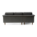 Velvet Sectional Sofa with Rolled Arms