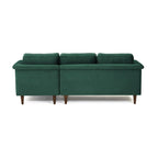 Velvet Sectional Sofa with Rolled Arms