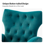 Danita Contemporary Velvet Wingback Tufted Chair With Gold Flared Metal Legs Set Of 2