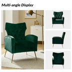 Danita Contemporary Velvet Wingback Tufted Chair With Gold Flared Metal Legs Set Of 2