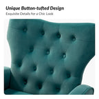 Danita Contemporary Velvet Wingback Tufted Chair With Gold Flared Metal Legs Set Of 2