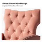 Danita Contemporary Velvet Wingback Tufted Chair With Gold Flared Metal Legs Set Of 2