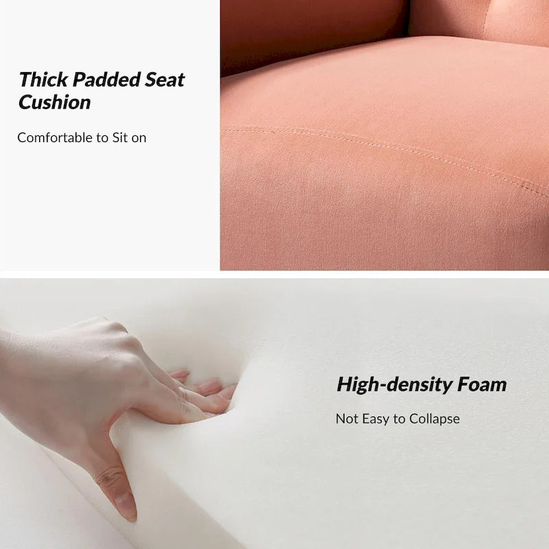 Danita Contemporary Velvet Wingback Tufted Chair With Gold Flared Metal Legs Set Of 2